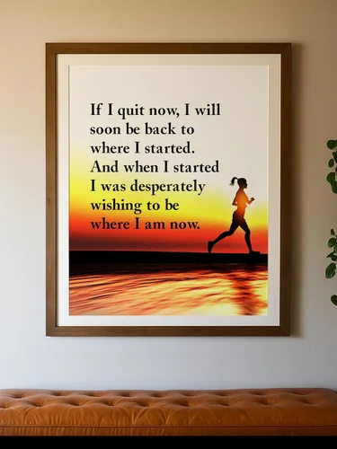 Vista 6 de Arte de pared motivacional If I Quit Now - Arte de pared con citas modernas de fitness y ejercicio, arte de pared para gimnasio, hogar, estudio