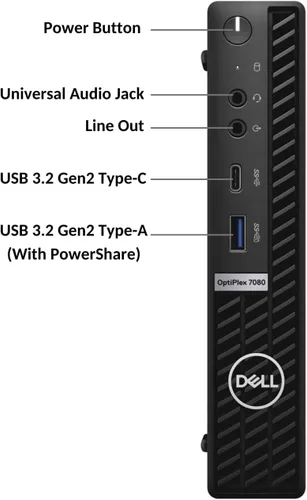 Vista 6 de Dell Computadora de escritorio Micro OptiPlex 7080, Intel Core i5-10500T de 10ª generación, 16 GB DDR4 RAM 512 GB SSD, teclado y mouse, 2