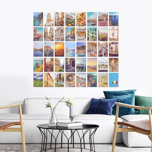 Vista 2 de PARODY ART PRINTS Kit de collage estético de pared de viaje italiano Italia de viaje de 40 piezas, decoración de dormitorio de adolescente
