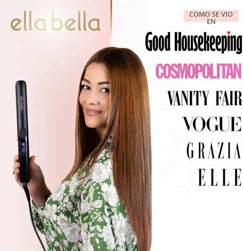 Vista 3 de ELLA BELLA® Titanium Flat Iron Hair Straightener Slim with Infrared Negro