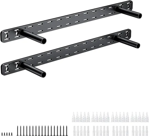 Vista 14 de 2 soportes flotantes de metal ocultos resistentes para estantes, estantes invisibles sin plantilla (16 x 6 x 1.5 pulgadas sin herramientas)