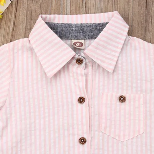 Vista 36 de Conjunto de camisa de manga corta con botones y pantalones cortos casuales con diseño de flamingo, para bebés y niños de 1 a 6 años, atuendos