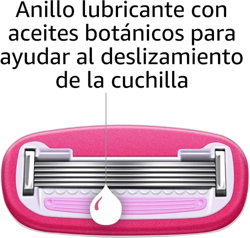 Vista 7 de Amazon Basics - Maquinilla de afeitar manual de cinco hojas para mujer, se adapta a las asas Amazon Basics y Venus, incluye 1 asa FITS, 12 cartuchos