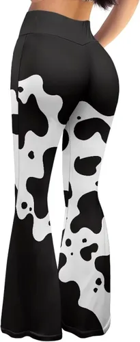 Vista 4 de Leggings acampanados de cintura alta para mujer con control de abdomen