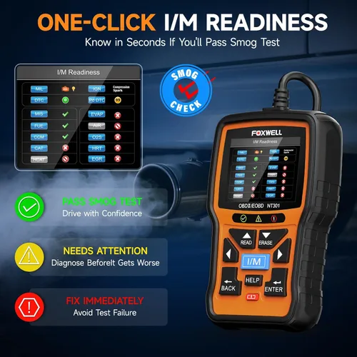 Vista 5 de FOXWELL NT301 OBD2 escáner de datos en vivo profesional mecánico OBDII lector de código de diagnóstico herramienta para comprobación de luz del motor
