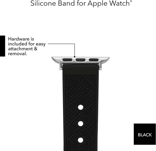 Vista 6 de Anne Klein Correa de silicona a la moda para Apple Watch, segura, ajustable, repuesto de correa de Apple Watch, se adapta a la mayoría