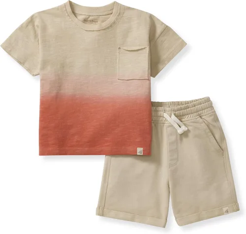Vista 11 de Burt's Bees Baby conjunto de camisa y pantalón para bebé niño, conjunto de camiseta de manga larga y pantalón, 100% algodón orgánico Lavado de ácido