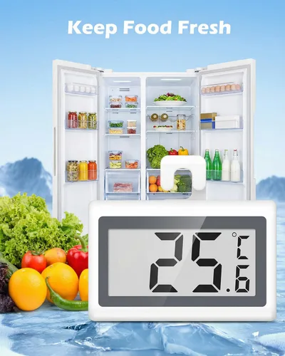 Vista 8 de KeeKit Termómetro para refrigerador, termómetro digital para nevera con pantalla LCD, medidor de temperatura del congelador con interruptor de ℃/℉