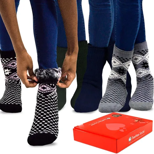 Vista 10 de Calcetines térmicos de invierno de algodón reciclado de peso pesado respetuoso del medio ambiente Multi par para mujeres y hombres 2 pares-camuflaje