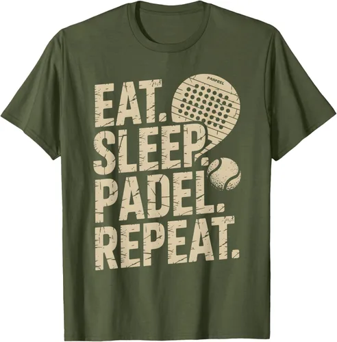 Vista 86 de Camiseta Eat Sleep Padel Repeat Padel Jugador de Tenis