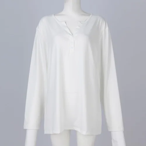 Vista 5 de Trajes navideños para mujer 2023 de manga larga con botones, camisetas con estampado V Nevk, traje ligero