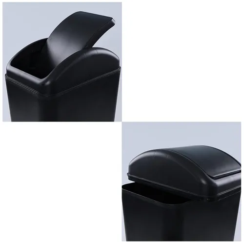 Vista 5 de Cubo de basura negro de 14 litros/3.5 galones, cubo de basura delgado para espacios estrechos, F
