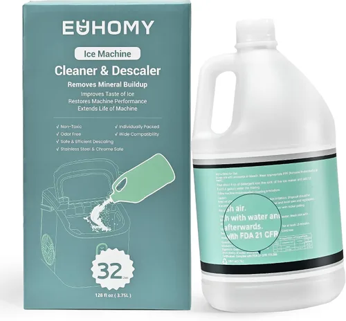 Vista 8 de EUHOMY Max 33 Usos Limpiador de máquina de hielo descalcificador (1 galón/3.75L), limpiador para máquina de hielo de 128 onzas líquidas, solución
