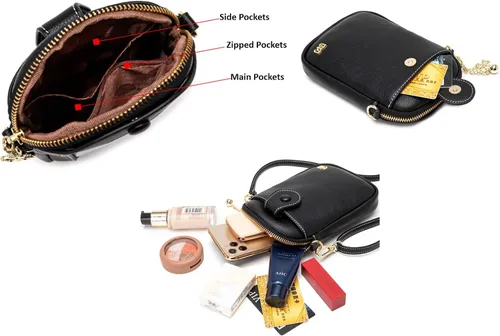 Vista 4 de Aslana - Bolsa vertical pequeña para teléfono con pantalla táctil, para mujer