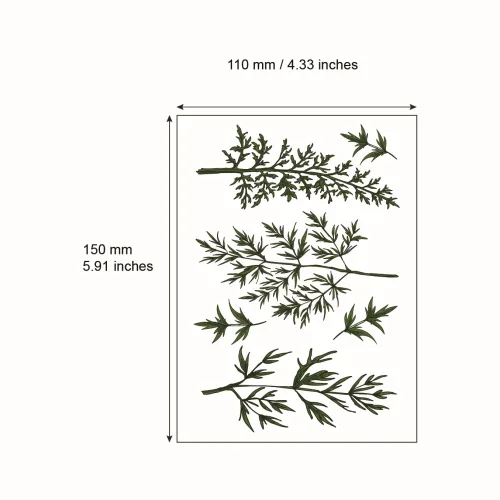 Vista 2 de Pegatina temporal de tatuaje de helecho verde, impermeable, hojas de plantas, girasoles, adultos, hombres y mujeres, vintage, 5.9 x 4.3 in, juego