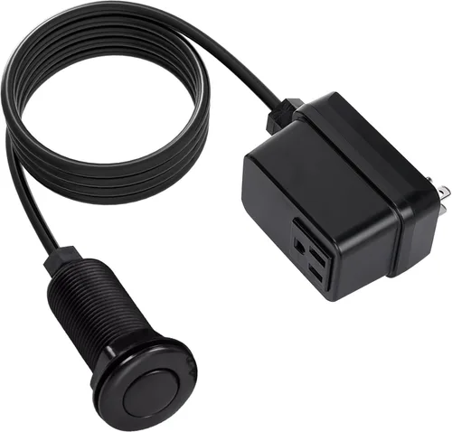 Vista 20 de Interruptor de Triturador de Basura, Kit Inalámbrico de Encendido y Apagado por Aire para Eliminador de Desperdicios de Alimentos, Plástico Negro