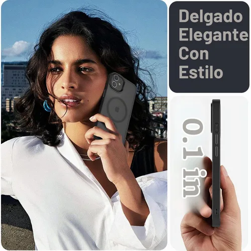 Vista 7 de Fuerte magnético para iPhone 11, compatible con Magsafe, [resistente a caídas de 13 pies] Funda trasera translúcida mate con sensación de piel