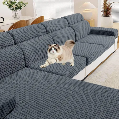 Vista 46 de MAXIJIN Fundas de cojín elásticas de terciopelo para sofá, funda de cojín suave de repuesto para sofá de dos plazas, protector de asiento