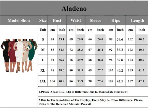 Vista 6 de Aladeno Vestido de manga larga para mujer, sexy, con mangas de malla de pétalos, cuello alto, acanalado, entallado, vestido de fiesta