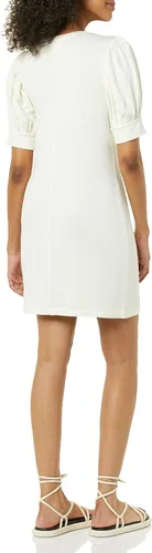 Vista 2 de Daily Ritual Vestido de manga corta abombada de toalla supersuave para mujer