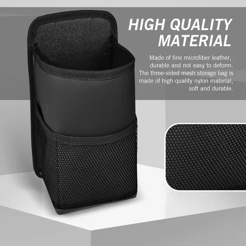 Vista 6 de 1 bolsa para botella de agua para automóvil, 9.8 x 5.51 pulgadas, correa ajustable, de cuero de microfibra, para colgar lateral, bolsa de taza