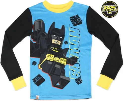 Vista 2 de LEGO Batman Movie - Conjunto de pijama para niño, 4 piezas, 100% algodón, tallas 4 a 10