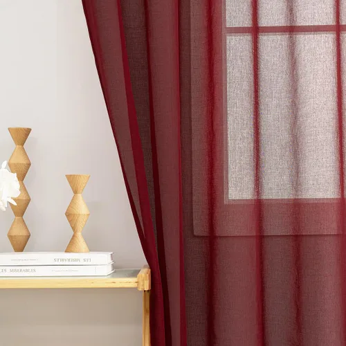 Vista 22 de MYSTIC-HOME Juego de cortinas de niveles transparentes blancas para cocina de 24 pulgadas de largo, tratamiento de cortinas para ventanas pequeñas