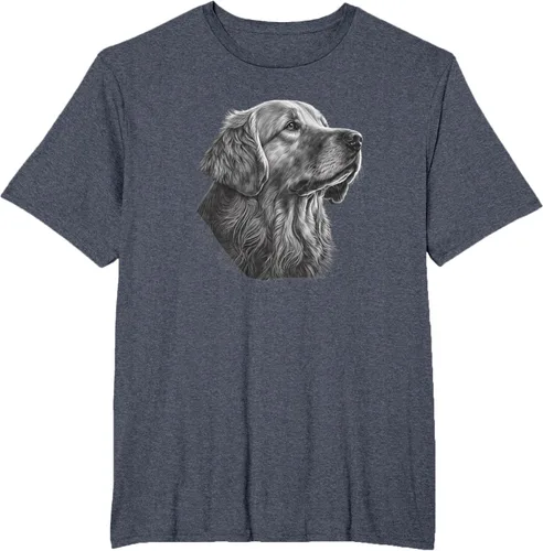 Vista 101 de Camiseta divertida Golden Retriever, Negro