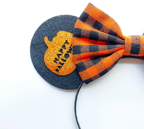 Vista 2 de A Miaow Diadema de orejas de ratón negras con purpurina MM para niñas y mujeres, mariposa, Costum, decoración de Halloween, cierre de pelo, fiesta