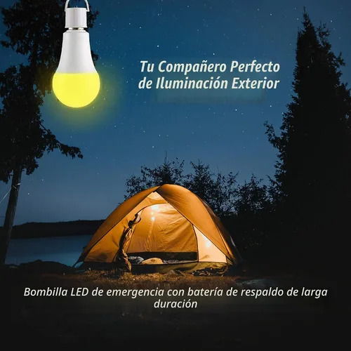 Vista 5 de Bombilla LED de emergencia blanca cálida de 9 W, 4 unidades, 120 V CA, 850 lúmenes, batería de respaldo, larga vida útil