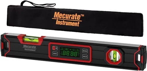 Vista 7 de Mecurate Nivel digital de 10 pulgadas, buscador de ángulo electrónico portátil con pantalla retroiluminada, precisión de ± 0.1°, base magnética, 4