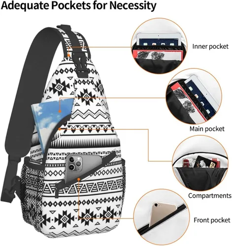 Vista 4 de SURERUIM Bolso bandolera impreso personalizado para mujeres y hombres, mochila cruzada para el hombro, bolsas de pecho, gimnasio, viajes