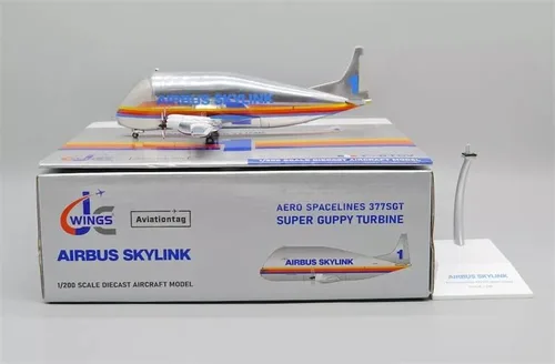 Vista 9 de Alas JC para aeronave AERO SPACELINES Super Guppy para Airbus SKYLINK 377SGT F-BTGV 1/200 DIECAST modelo preconstruido