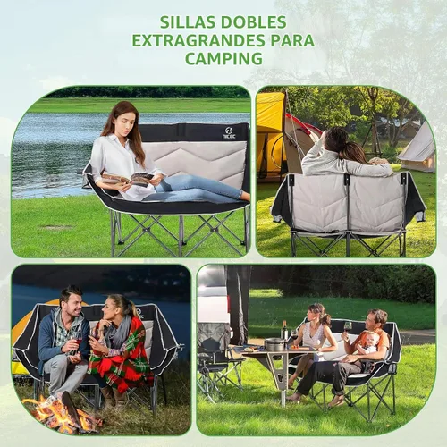Vista 8 de Nice C Silla de camping doble, sofá biplaza de camping, sofá de camping al