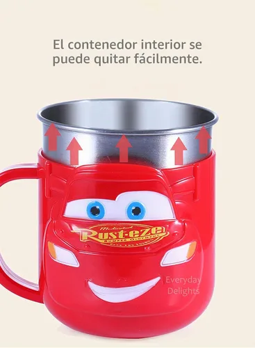 Vista 3 de Everyday Delights 3D Mickey Red Durable Acero Inoxidable Vaso Aislado Con Tapa, 8.5 fl oz