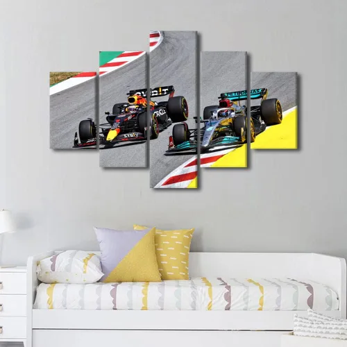 Vista 24 de TUMOVO Lienzo decorativo de pared para sala de estar, carreras, decoración moderna del hogar, carreras de automóviles, carteles impresos en alta