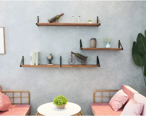 Vista 6 de Creative Load-Bearing - Soportes para estante de pared de hierro forjado con forma de triángulo, de madera, para sala de estar, TV, estantería