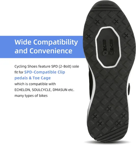 Vista 3 de Zapatos de ciclismo de interior para hombre compatibles con tacos SPD, cómodos zapatos de bicicleta para caminar, CEATS incluidos