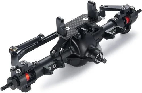 Vista 3 de RCHUBAM - Juego de ejes delanteros de metal CNC con base servo para 1/10 Axial SCX10 RC Crawler Car (delantero)