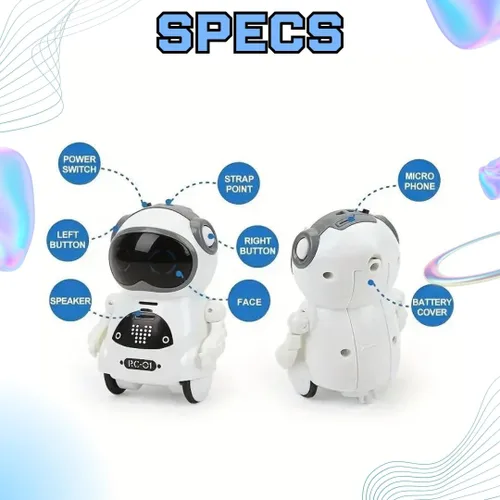Vista 3 de SEDLAV Pocket RC Robot Talking Diálogo interactivo - Reconocimiento de voz, grabación, canta y danza - Robot emo para diversión, aprendizaje