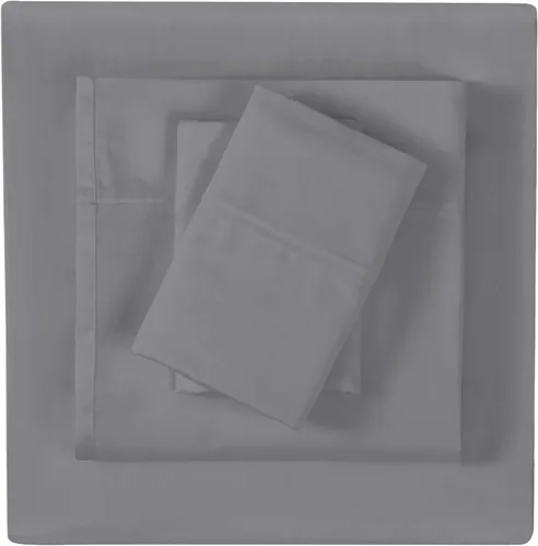 Vista 3 de Vince Camuto Juego de sábanas de 3 piezas, color gris percal de 400 hilos, tamaño individual