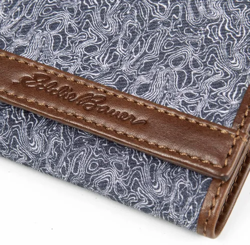 Vista 3 de Eddie Bauer Men's Fabric Trifold Wallet Money Clip RFID Protection ID Window Genuine Leather EDC