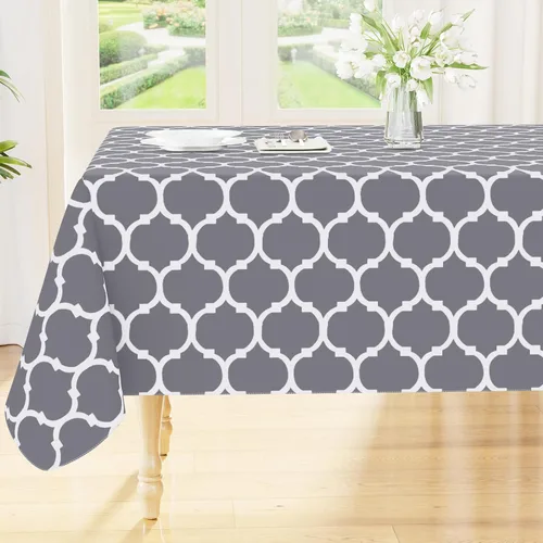 Vista 22 de Smiry - Mantel cuadrado de vinilo impermeable con respaldo de franela para mesas cuadradas, manteles de plástico lavables a prueba de derrames