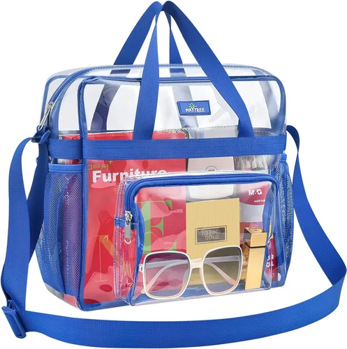 Vista 65 de MAY TREE Bolsa transparente para eventos en estadios de 12 x 6 x 12 pulgadas, bolsa de almuerzo transparente con correas reforzadas para trabajo