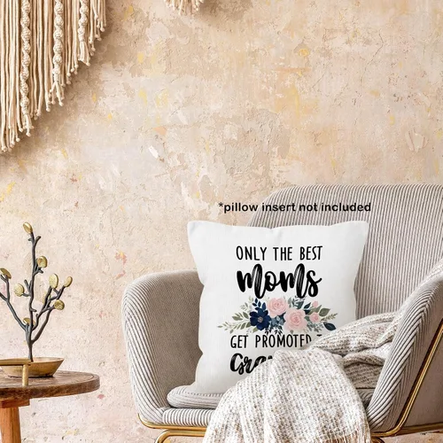 Vista 2 de Only The Best Moms Get Promoted to Grandma Gifts - Funda de almohada de 18 x 18 pulgadas, para abuela, abuela, abuelos, bebé, anuncio de embarazo