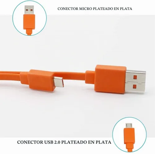 Vista 4 de Aquelo Cable de carga USB de alimentación rápida para JBL Altavoz Bluetooth inalámbrico Auriculares Auriculares MicroUSB, 3.3 pies y naranja