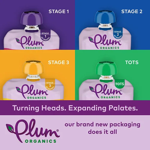 Vista 7 de Plum Organics Mighty Builder Alimento Orgánico para Niños Pequeños - Plátano, Frijol Blanco, Fresa y Chía - Bolsa de 4 oz (Paquete de 12) – Bolsa