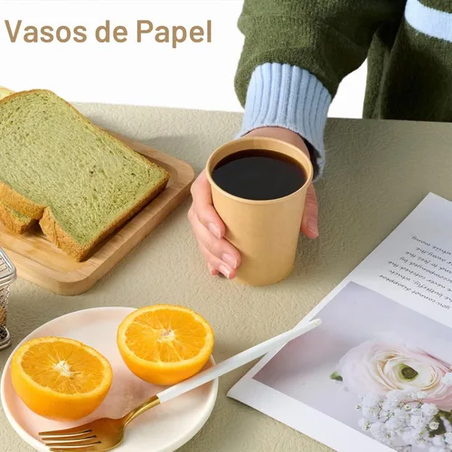 Vista 6 de LITOPAK - Paquete de 300 tazas de café desechables, vasos de papel kraft de 8 onzas 300-KRAFT-8OZ