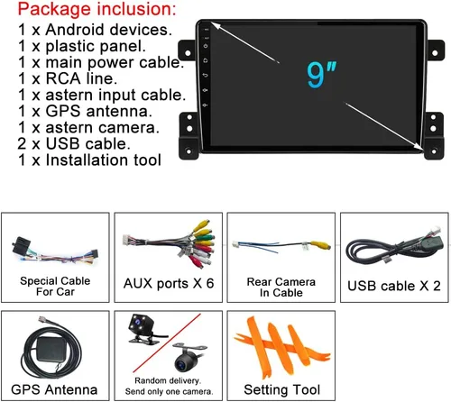 Vista 4 de 8Core 4GB+64GB Android 15 para Suzuki Grand Vitara Radio 2005-2019 Car Stereo Carplay Android Auto con pantalla táctil IPS de 9 pulgadas Navegación