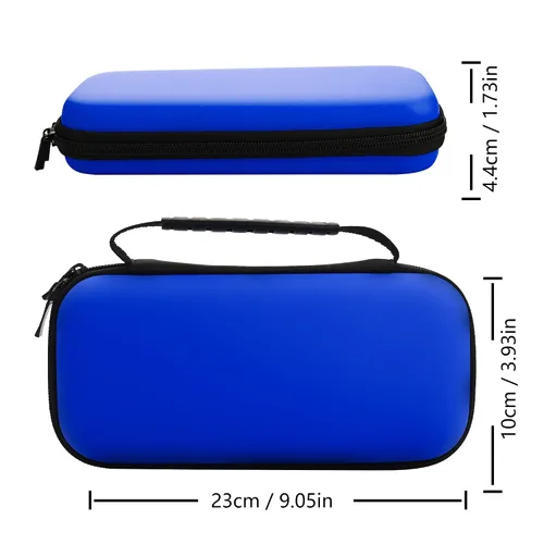 Vista 4 de GLDRAM Blue Carrying Case for Nintendo Switch Lite, Portable Travel Case with 8 Game Card Slots, 4 in 1 Accessories Kit with Clear Glitter TPU